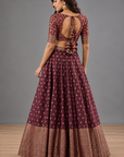 The Minara Lehenga -Deep Wine