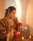 Sania Chadha in Sheesh Mahal Brown Lehenga