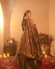 Sania Chadha in Sheesh Mahal Brown Lehenga