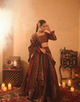Sania Chadha in Falaknuma Deep Burgundy Lehenga
