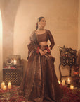 Sania Chadha in Falaknuma Deep Burgundy Lehenga