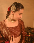 Sania Chadha in Falaknuma Deep Burgundy Lehenga