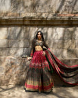 Reshma in Mor Mahal Green-Magenta Lehenga