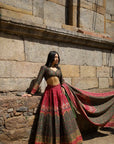 Reshma in Mor Mahal Green-Magenta Lehenga
