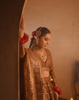 Sania Chadha in Sheesh Mahal Brown Lehenga