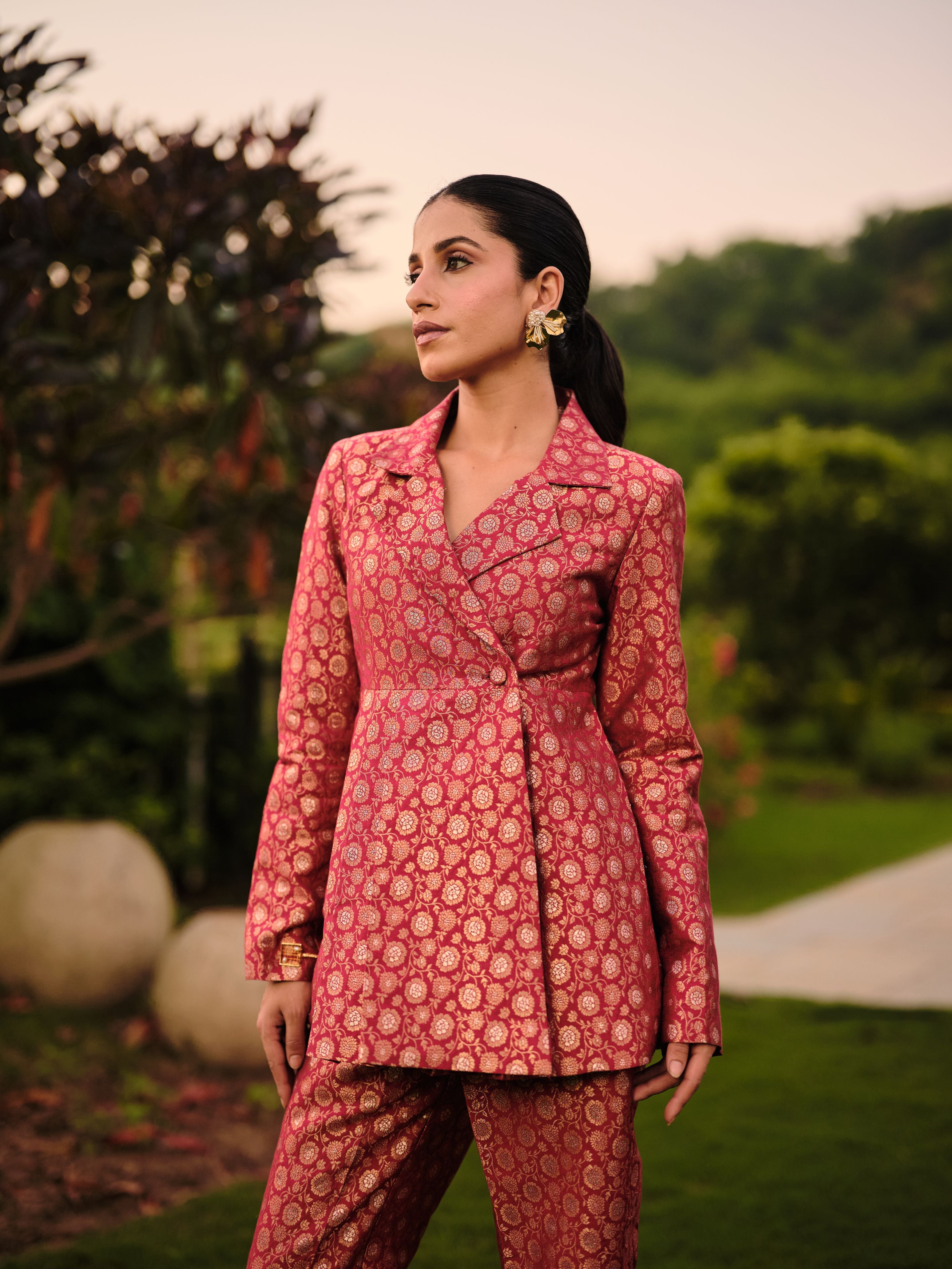 LA ROSE FLEURIT PEPLUM CO-ORD SET