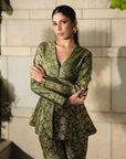 LE JARDIN VERT PEPLUM JACKET & PANTS SET
