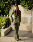 LE JARDIN VERT PEPLUM JACKET & PANTS SET
