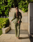 LE JARDIN VERT PEPLUM JACKET & PANTS SET