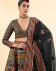 Shahi Mahal Black Lehenga with Dupatta Set of 3