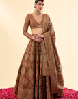 Sheesh Mahal Brown Lehenga with Dupatta Set of 3