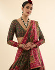 Mor Mahal Green-Magenta Lehenga with Dupatta Set of 3