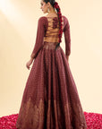 Falaknuma Deep Burgundy Lehenga with Dupatta Set of 3