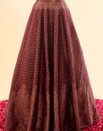 Falaknuma Deep Burgundy Lehenga with Dupatta Set of 3