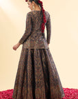 Roshnara Bagh Navy Blue Lehenga with Dupatta Set of 3