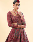 Farah Bagh Magenta Haze Lehenga with Dupatta Set of 3