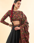 Qudsia Bagh Black Lehenga with Dupatta Set of 3