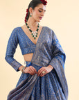 Nur Chashma Persian Blue Lehenga with Dupatta Set of 3
