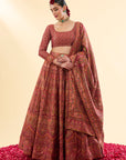 Diwan-i-Khas Maroon Lehenga with Dupatta Set of 3