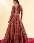 Diwan-i-Khas Maroon Lehenga with Dupatta Set of 3
