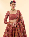 Diwan-i-Khas Maroon Lehenga with Dupatta Set of 3