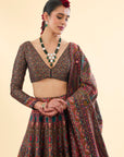 Diwan-i-Khas Black Lehenga with Dupatta Set of 3