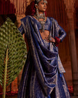 Nur Chashma Persian Blue Lehenga with Dupatta Set of 3