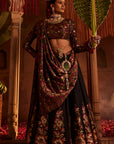 Qudsia Bagh Black Lehenga with Dupatta Set of 3