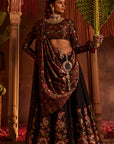 Qudsia Bagh Black Lehenga with Dupatta Set of 3