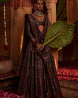 Diwan-i-Khas Black Lehenga with Dupatta Set of 3