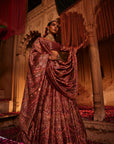 Diwan-i-Khas Maroon Lehenga with Dupatta Set of 3