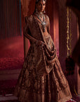 Sheesh Mahal Brown Lehenga with Dupatta Set of 3