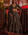Soneri Mahal Black Lehenga with Dupatta Set of 3