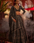 Soneri Mahal Black Lehenga with Dupatta Set of 3