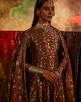 Begumpur Brown Anarkali with Dupatta Set of 3