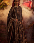 Roshnara Bagh Navy Blue Lehenga with Dupatta Set of 3