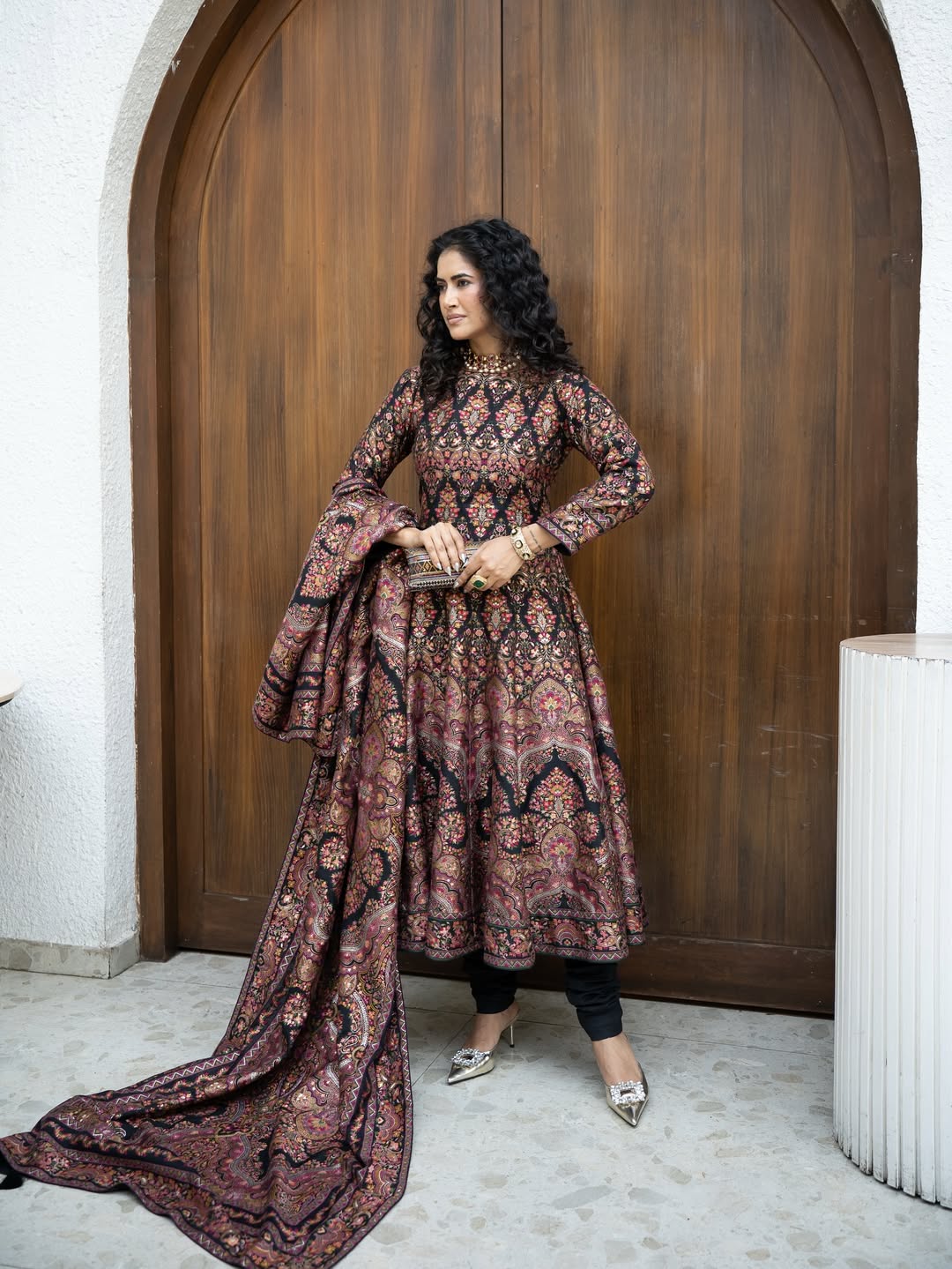 Mumtaz Mahal Black Anarkali with Dupatta Set of 3