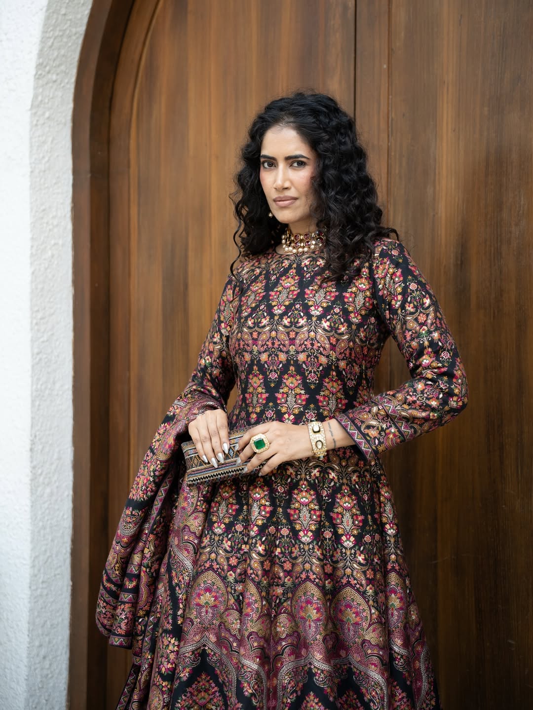 Mumtaz Mahal Black Anarkali with Dupatta Set of 3