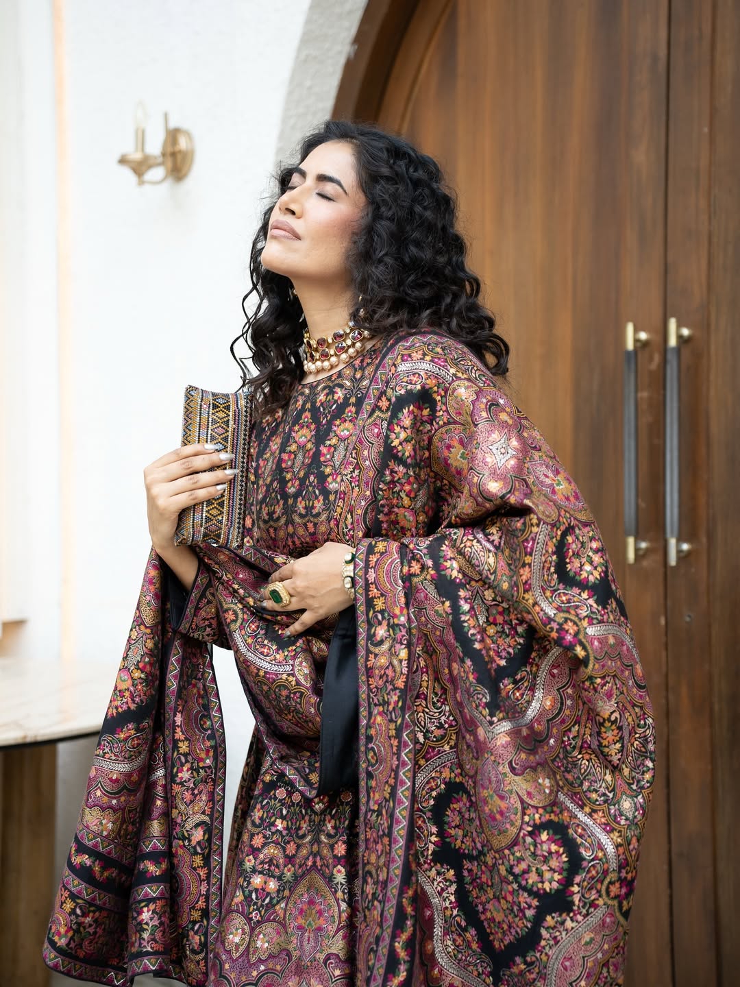 Mumtaz Mahal Black Anarkali with Dupatta Set of 3