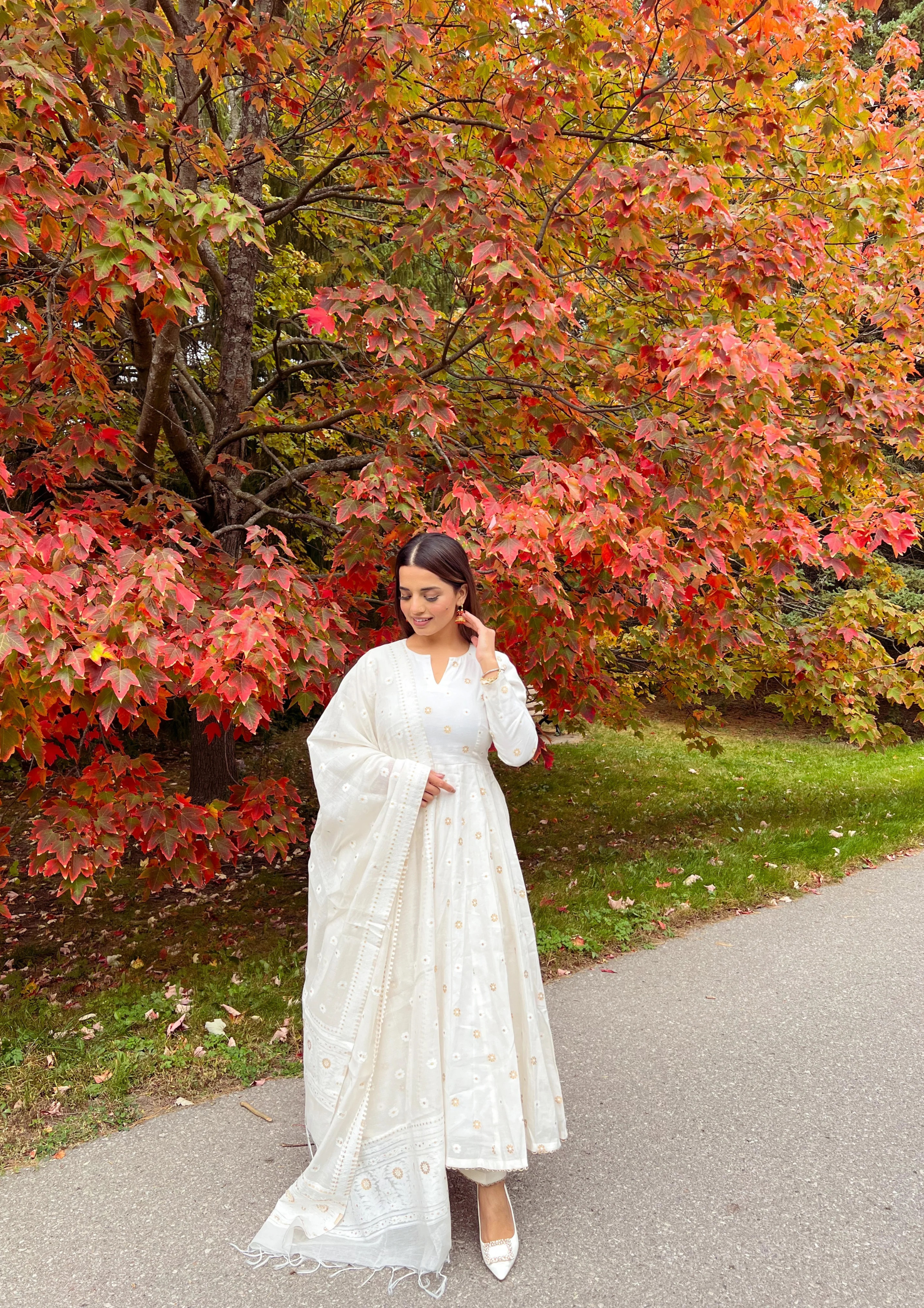 Pure 2025 white anarkali