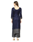 Acro Wool Navy Dress Material with Stole