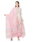 Safaa Women Cotton Woven Design Unstitched Dress Material With Contrast Dupatta