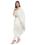 Chikankari Woven Cotton White Dress Material