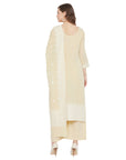 Chikankari Woven Cotton Lemon Dress Material
