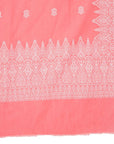 Chikankari Woven Cotton Peach Dress Material