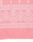 Chikankari Woven Cotton Peach Dress Material