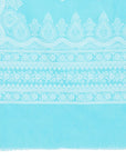 Chikankari Woven Cotton Ferozi Dress Material