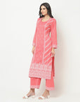 Cotton Woven Chikankari Design Unstitched Dress Material With dupatta