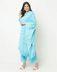 Cotton Woven Chikankari Design Unstitched Dress Material With dupatta