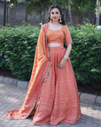 THE AZMAT CORAL LEHNGA